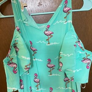 Size medium dressy tank with off the shoulder detail